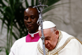 Pope Francis celebrates a Mass as part of World Youth Day, at the Vatican