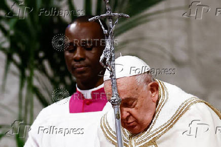 Pope Francis celebrates a Mass as part of World Youth Day, at the Vatican