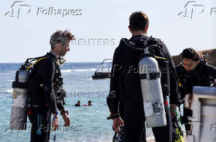 Marsa Alam off Egypt's Red Sea coast, one day after a tourist boat capsized in the area