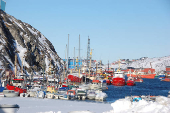 FILE PHOTO: A general view of the port in Nuuk