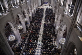 Sunday mass at Notre Dame Cathedral in Paris