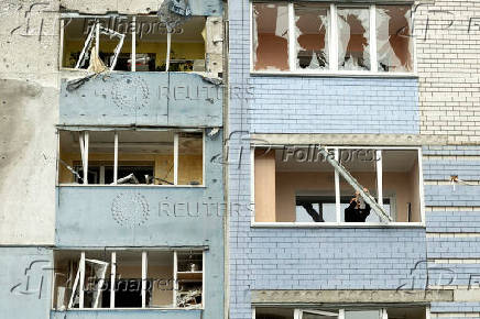 Aftermath of a Russian drone attack in Kyiv region