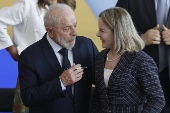 O presidente Lula e a ministra da Secretaria de Relaes Institucionais, Gleisi Hoffmann 
