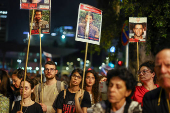 Protest calling for the immediate release of Israeli hostages held in Gaza, in Tel Aviv