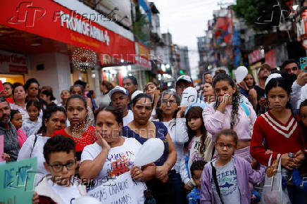 Residents protest against police violence in Paraisopolis favela, Sao Paulo