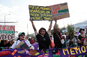 Protest to mark the International Day for the Elimination of Violence Against Women, in Quito