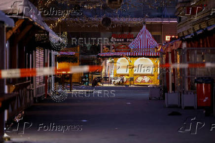 Site where a car drove into a crowd at a Magdeburg Christmas market in Magdeburg