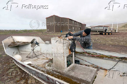 FILE PHOTO: Laurence Prokopiof checks his personal fishing vessel