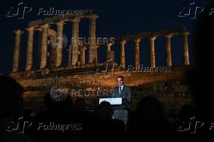 Greece showcases ancient temple of Poseidon in Cape Sounion with new lighting