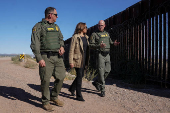 Democratic presidential nominee and U.S. VP Kamala Harris visits US-Mexico border