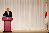 FILE PHOTO: Shigeru Ishiba, the newly elected leader of Japan's ruling party, the Liberal Democratic Party (LDP) holds a press conference after the LDP leadership election, in Tokyo,