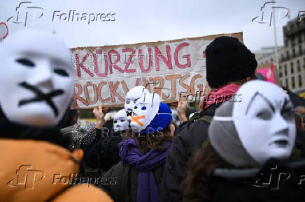 Protest against budget cuts in the culture sector in Berlin