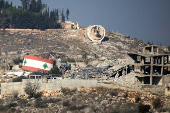 A view of destroyed buildings in southern Lebanon, near the Israel-Lebanon border