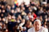 Pope Francis holds the weekly general audience