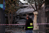 View of the damaged site after a projectile fired from Yemen was intercepted, in Ramat Gan