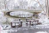 Neve  vista acumulada no Central Park em Nova York