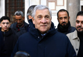 Italian Foreign Minister Antonio Tajani looks on at the Umayyad Mosque, during a visit to the country following the ousting of Syria's Bashar al-Assad, in Damascus