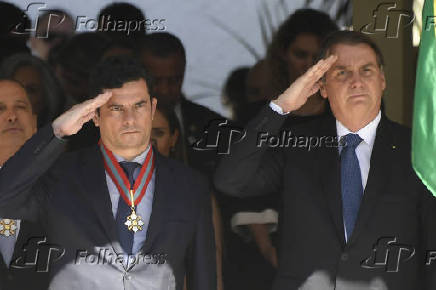 Jair Bolsonaro e o ministro da Justia, Sergio Moro