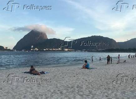Praia do Flamengo, na zona sul do Rio de Janeiro, uma das mais poludas da cidade