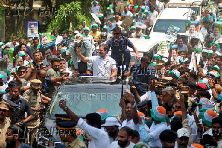 Election campaign rally by Rahul Gandhi in Kodiyathur