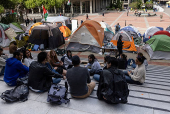 Protests continue at a protest encampment in support of Palestinians at University of California, Berkeley