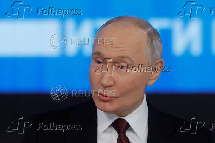 Russia's President Putin holds the annual press conference in Moscow