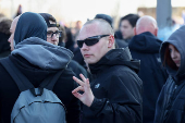 Right-wing protest at Friedrichshain district in Berlin