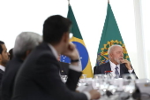 O presidente Lula participa de cerimnia de sano de projetos de lei no Planalto