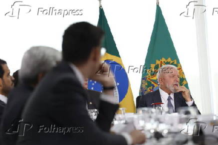 O presidente Lula participa de cerimnia de sano de projetos de lei no Planalto