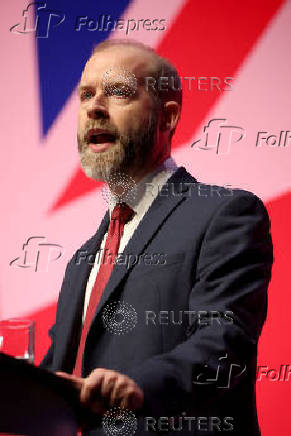 FILE PHOTO: Jonathan Reynolds addresses Britain?s Labour Party annual conference in Liverpool
