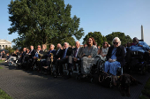 U.S. President Joe Biden delivers remarks during an event meant to celebrate the Americans with Disabilities Act at the White House in Washington