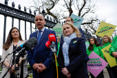 Tanaiste (Deputy Prime Minister) and Fianna Fail party's leader Micheal Martin announces his candidacy for the General election, in Dublin