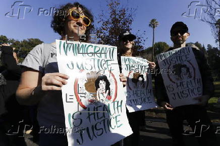 Protesters rally against proposed mass deportations at the California State Capitol