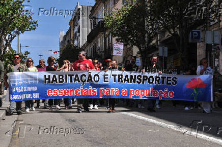 Protesto em Porto, em Portugal