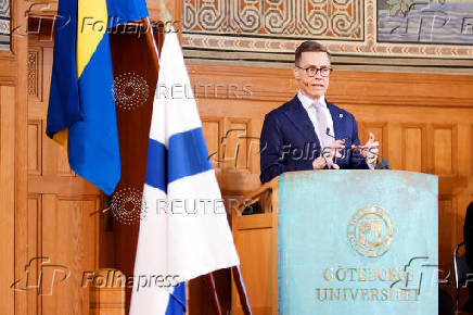 President of Finland, Stubb, speaks at University of Gothenburg