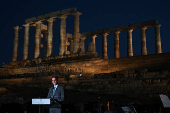 Greece showcases ancient temple of Poseidon in Cape Sounion with new lighting