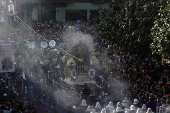 Catholic faithul celebrate the Lord of Miracles, in Lima