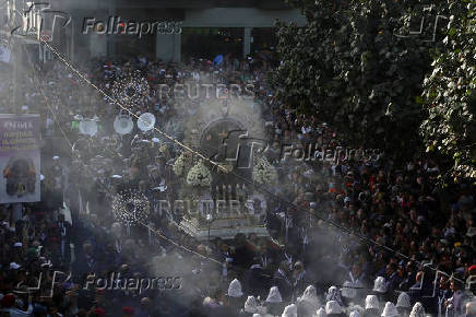 Catholic faithul celebrate the Lord of Miracles, in Lima