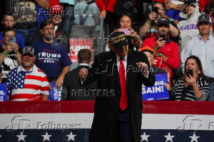 Republican presidential nominee and former U.S. President Donald Trump holds a rally at Atrium Health Amphitheater in Macon