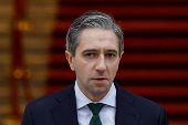 Taoiseach (Prime Minister) Simon Harris makes a statement at Government Buildings calling a General Election, in Dublin