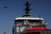 Chile's President Gabriel Boric and France's President Emmanuel Macron visit icebreaker 'Almirante Viel', in Valparaiso