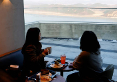 Starbucks opens new store inSouthKorea's border town, offering views of NorthKorean village