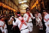 Morris Dancing at Leadenhall Market for St George's Day in London