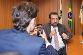 Reunio entre Guilherme Boulos e  o presidente dos Correios, Fabiano Silva