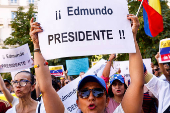 Venezuelans gather in support of Venezuelan opposition presidential candidate Gonzalez, in Madrid