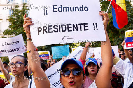 Venezuelans gather in support of Venezuelan opposition presidential candidate Gonzalez, in Madrid