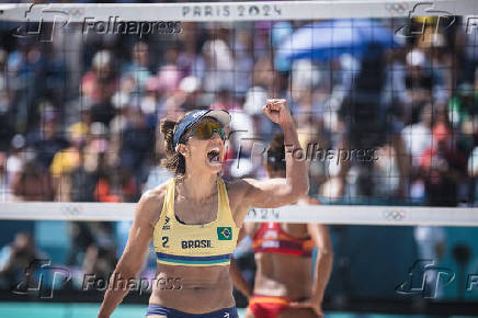 Carol e Barbara do Brasil em partida vlida pelos jogos olmpicos de Paris 2024