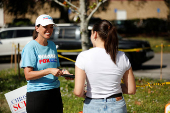 U.S. Democratic Congressional candidate Whitney Fox campaigns in Largo