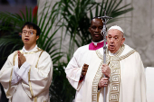 Pope Francis celebrates a Mass as part of World Youth Day, at the Vatican