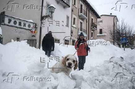 Heavy snow hits Abruzzo region, central Italy